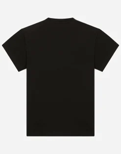 Jersey T-shirt with bee embroidery