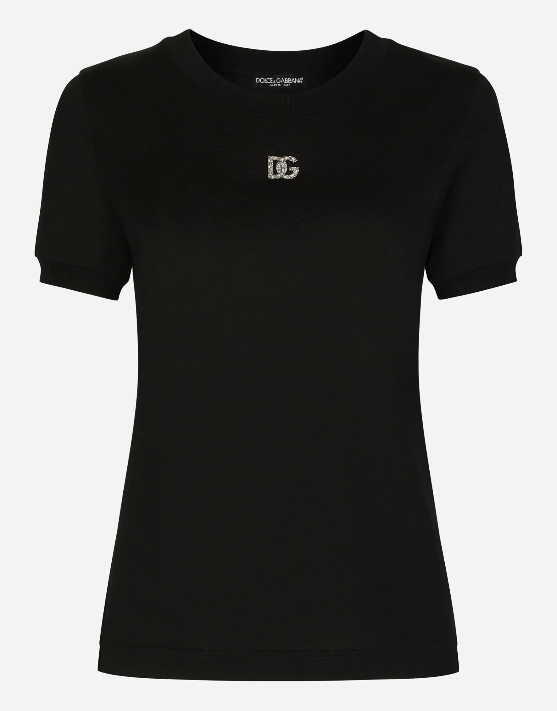 Jersey T-shirt with crystal DG embellishment