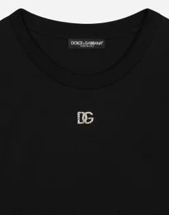 Jersey T-shirt with crystal DG embellishment