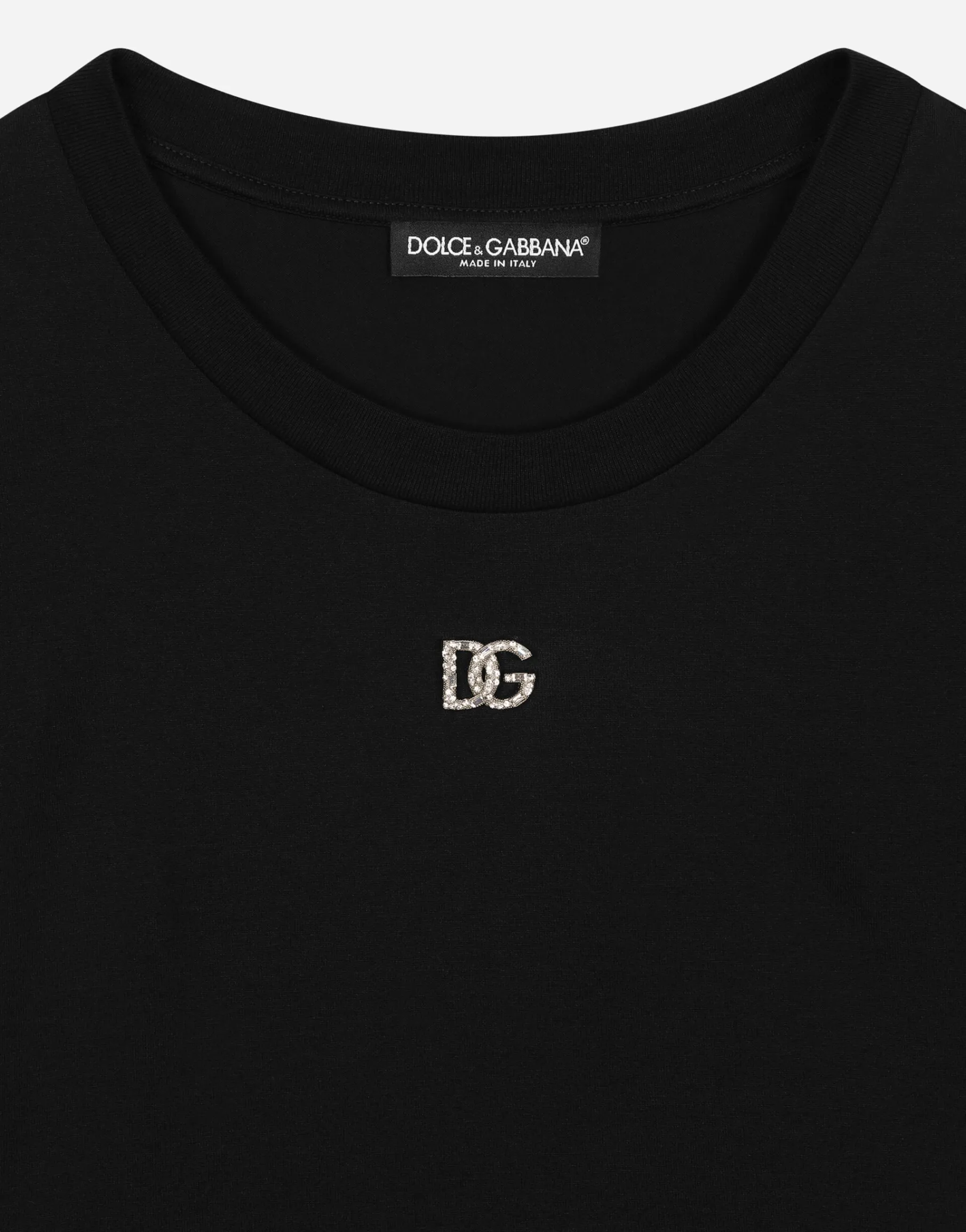Jersey T-shirt with crystal DG embellishment