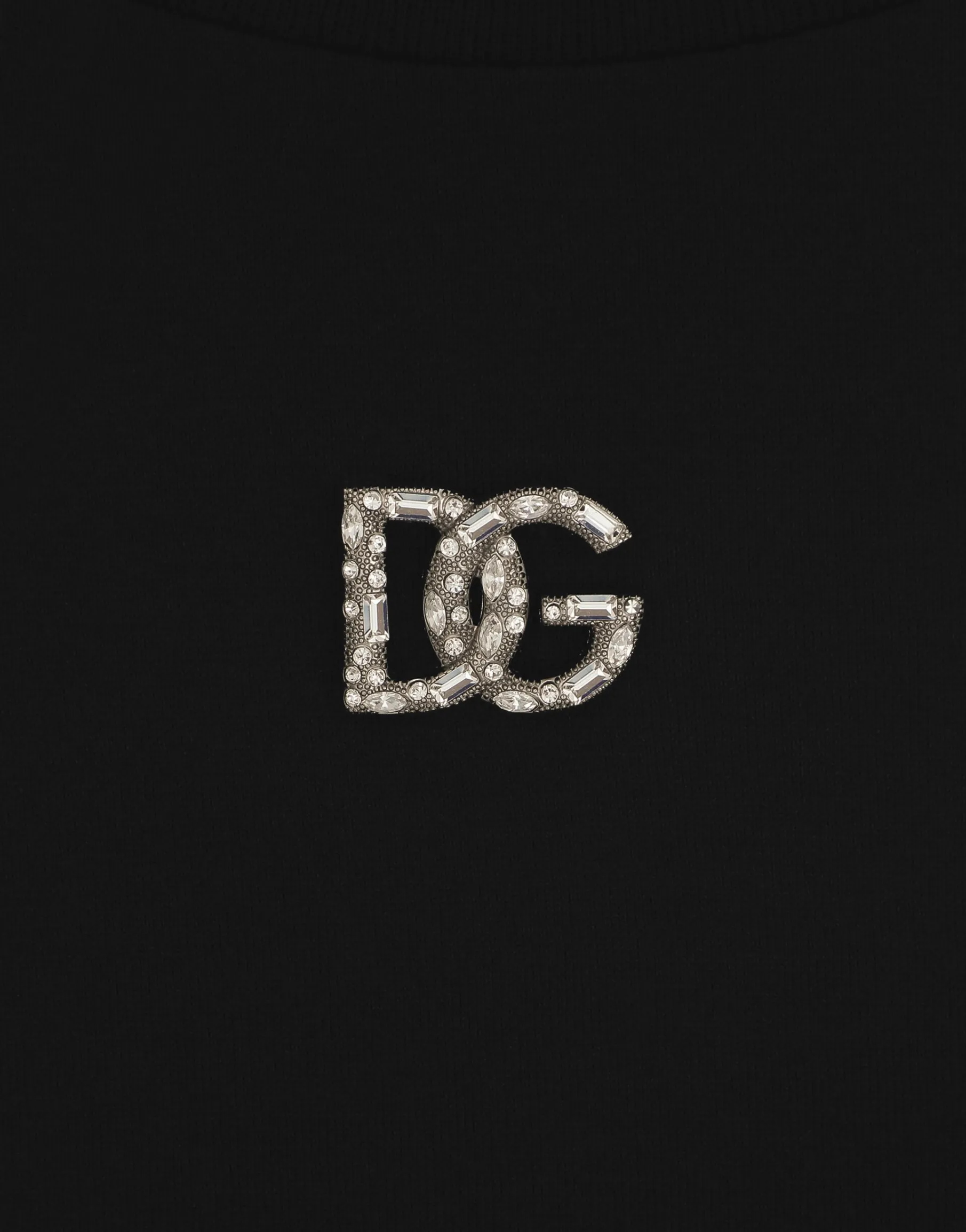 Jersey T-shirt with crystal DG embellishment