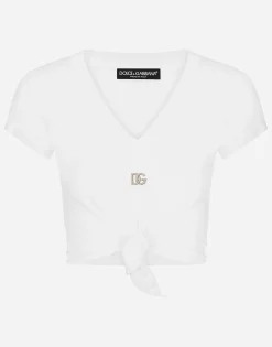 Jersey T-shirt with DG logo and knot detail