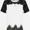 Jersey T-shirt with DG logo and lace inserts