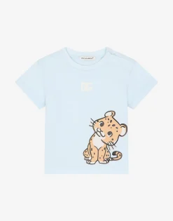 Jersey T-shirt with DG logo and leopard
