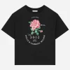 Jersey T-shirt with Dolce&Gabbana logo and rose