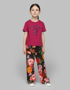 Jersey T-shirt with Dolce&Gabbana logo and rose