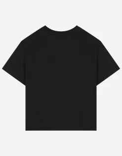 Jersey T-shirt with Dolce&Gabbana logo and rose