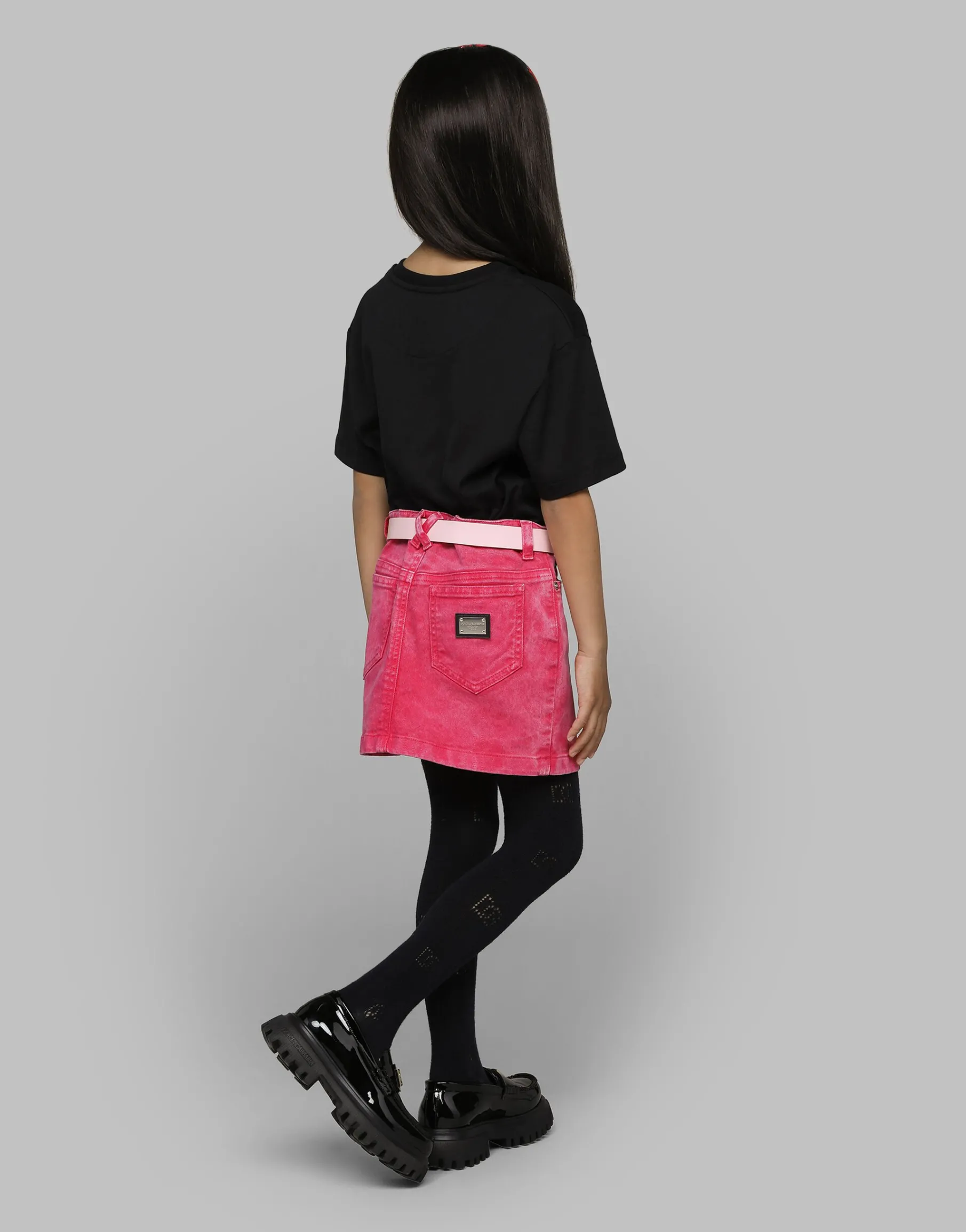 Jersey T-shirt with Dolce&Gabbana logo and rose