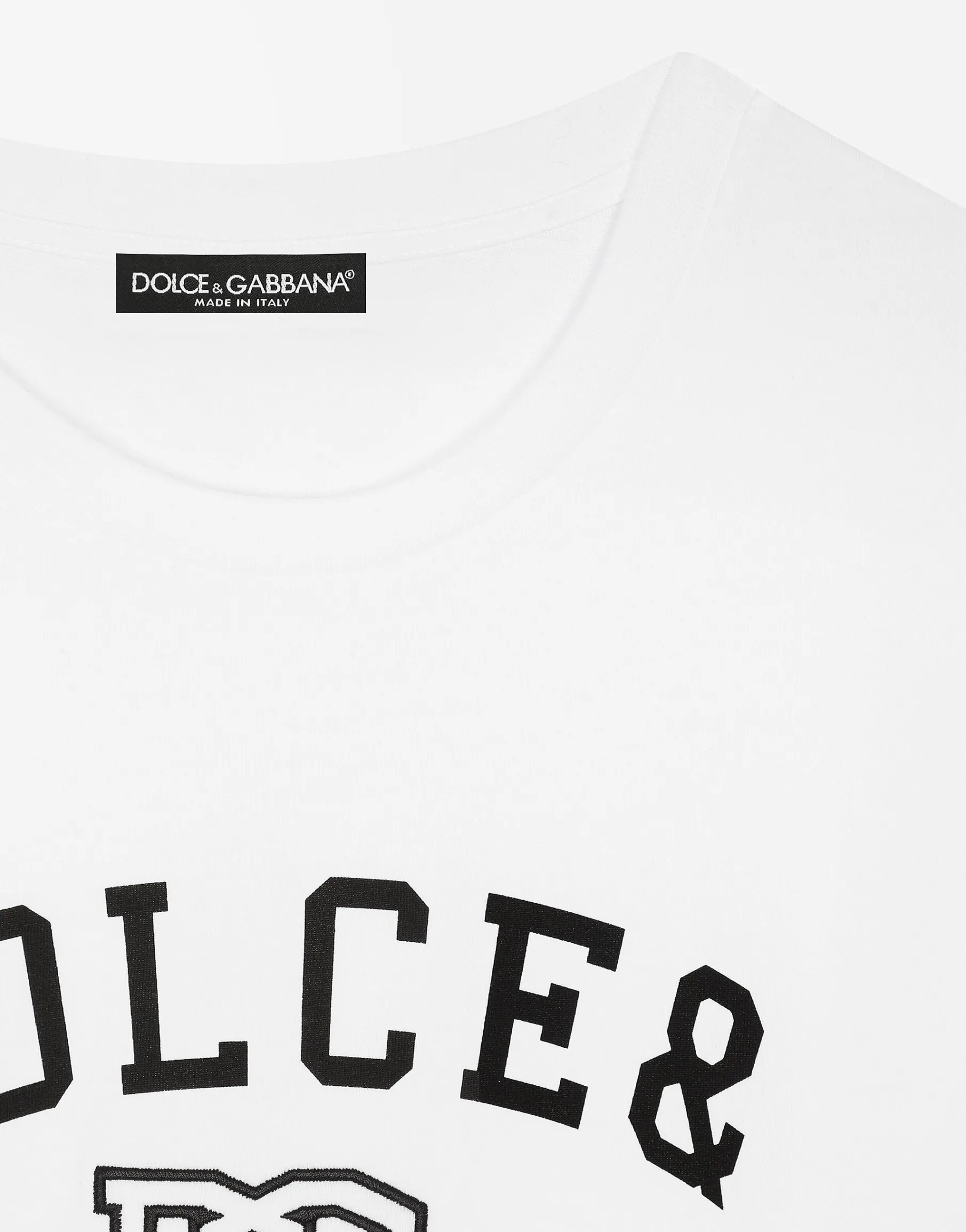 Jersey T-shirt with Dolce&Gabbana logo embroidery and lettering