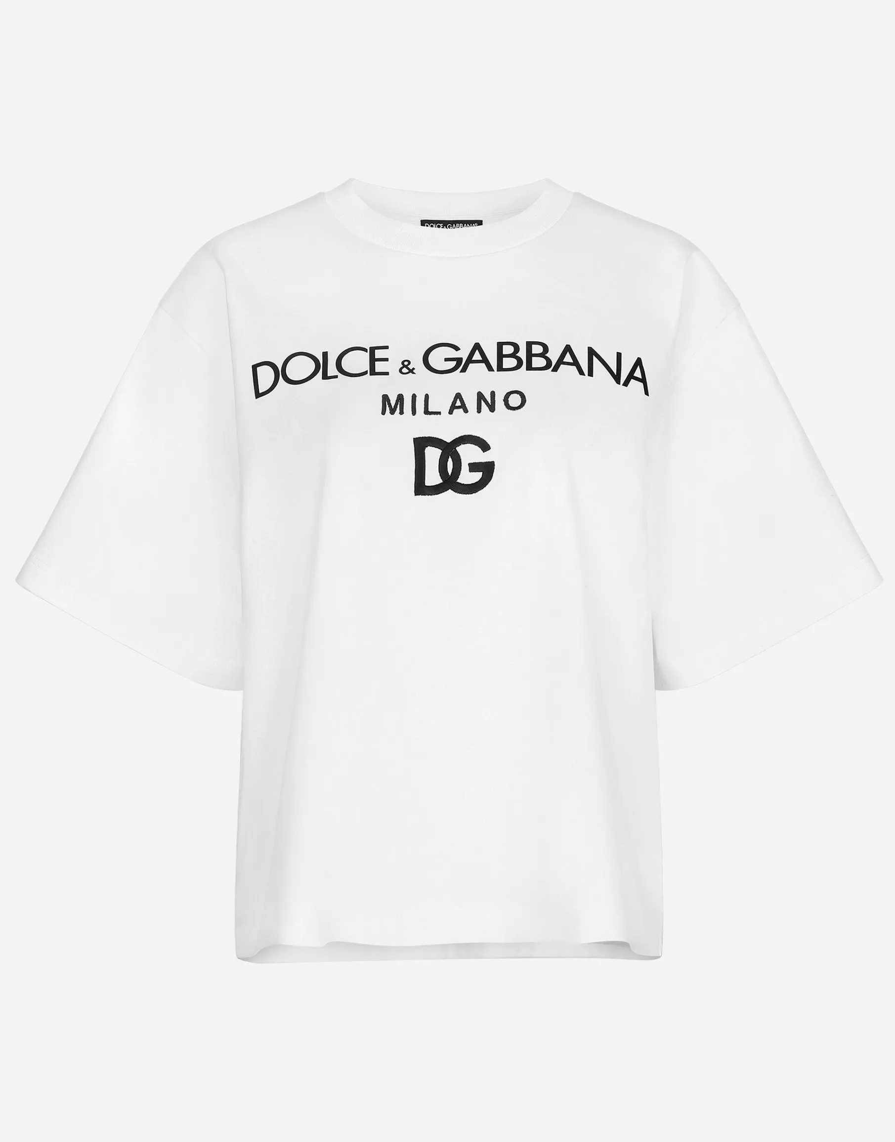 Jersey T-shirt with flocked logo print