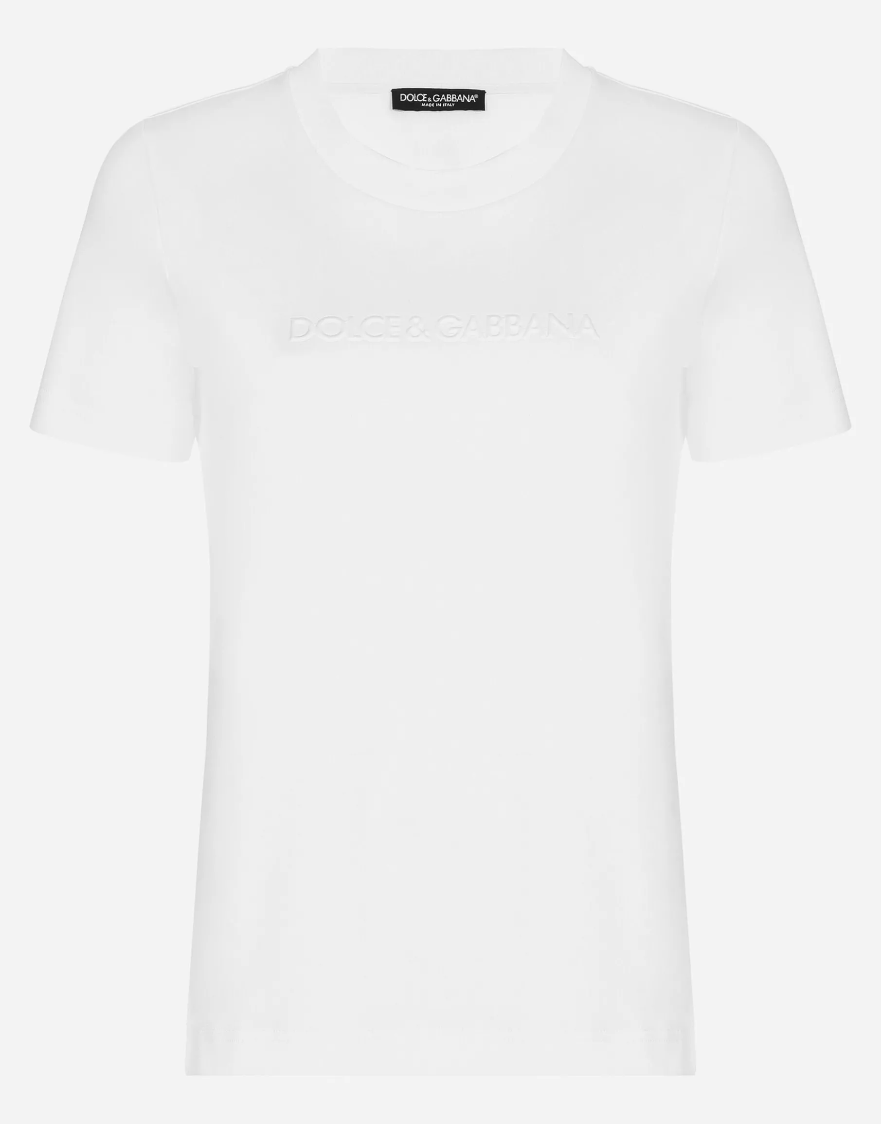 Jersey T-shirt with flocked Dolce&Gabbana detail
