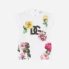 Jersey T-shirt with floral and DG logo print