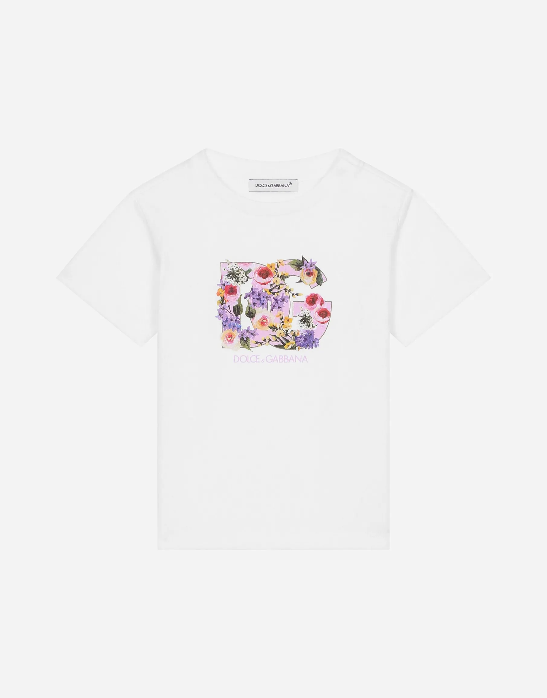 Jersey T-shirt with floral DG print