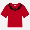 Jersey T-shirt with lace insert