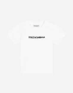 Jersey t-shirt with logo embroidery