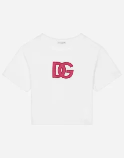 Jersey T-shirt with logo patch