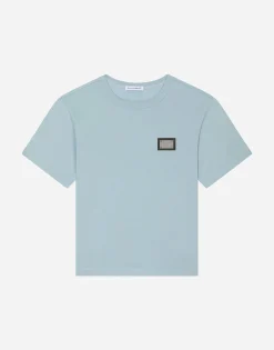 Jersey T-shirt with logo tag