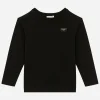 Jersey T-shirt with logo tag