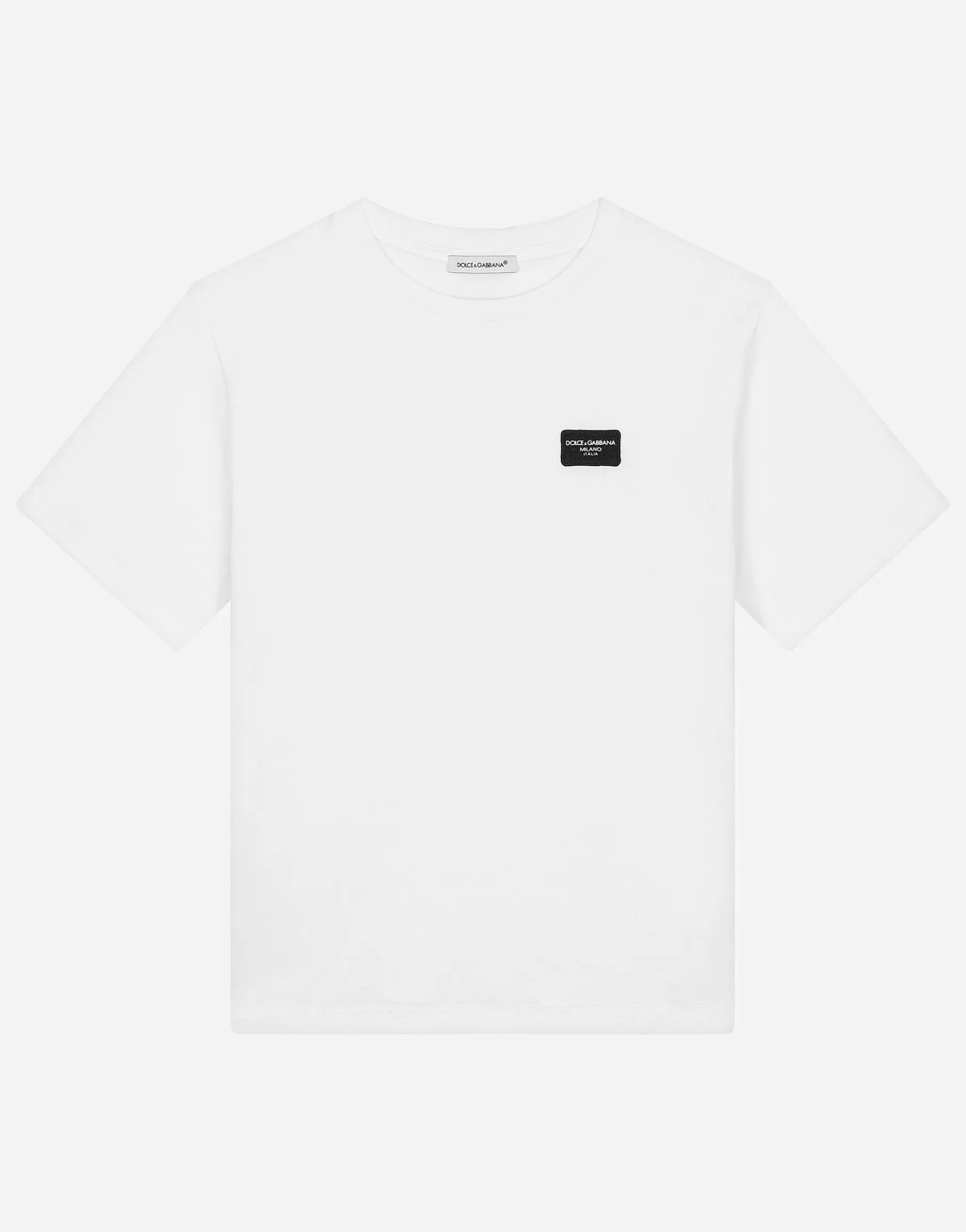 Jersey T-shirt with logo tag