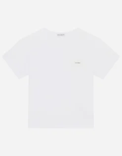 Jersey t-shirt with logo tag