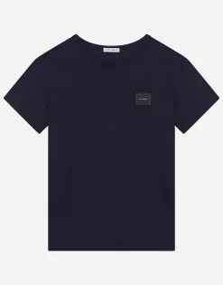 Jersey T-shirt with logo tag