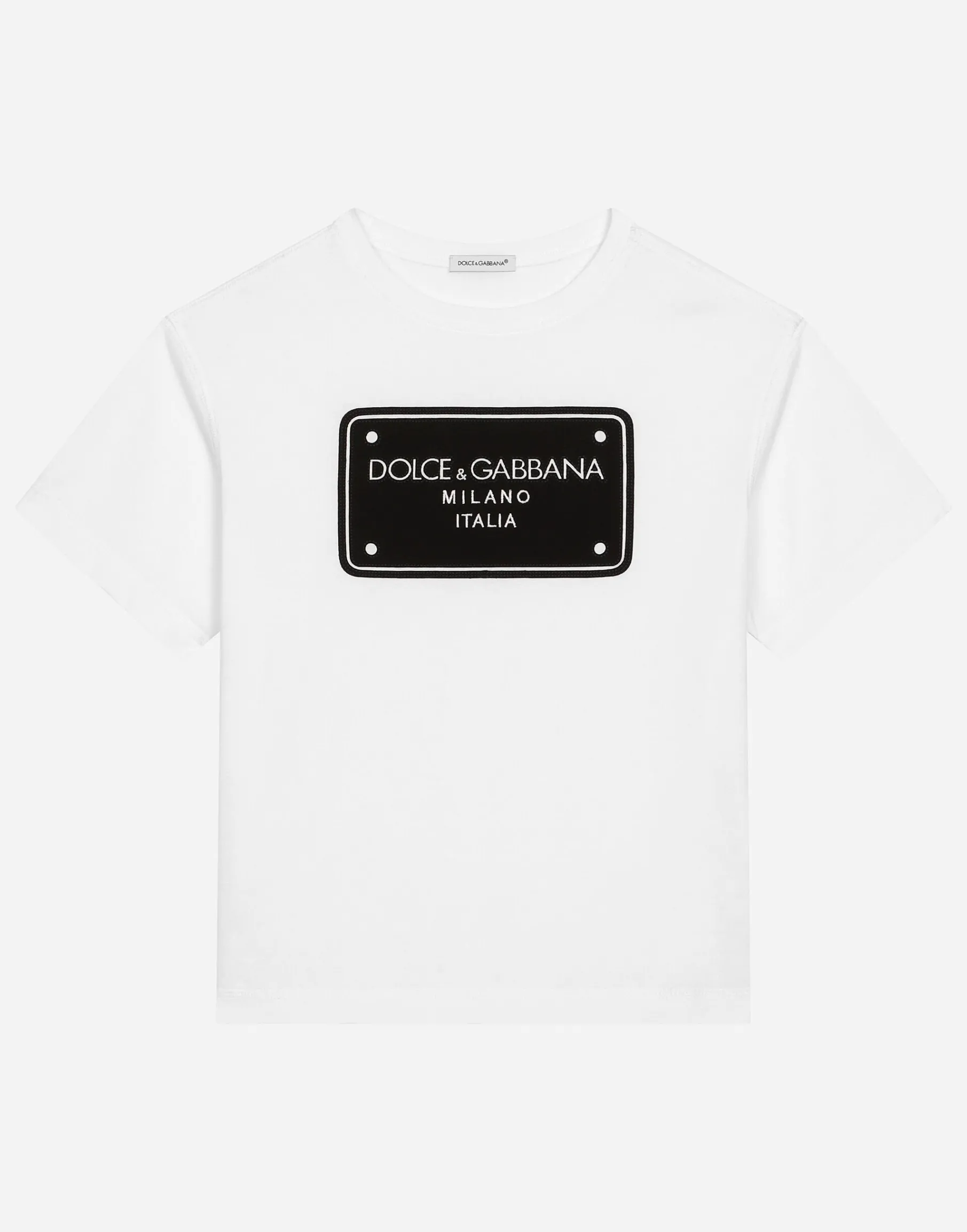 Jersey T-shirt with logo tag