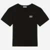 Jersey T-shirt with logo tag
