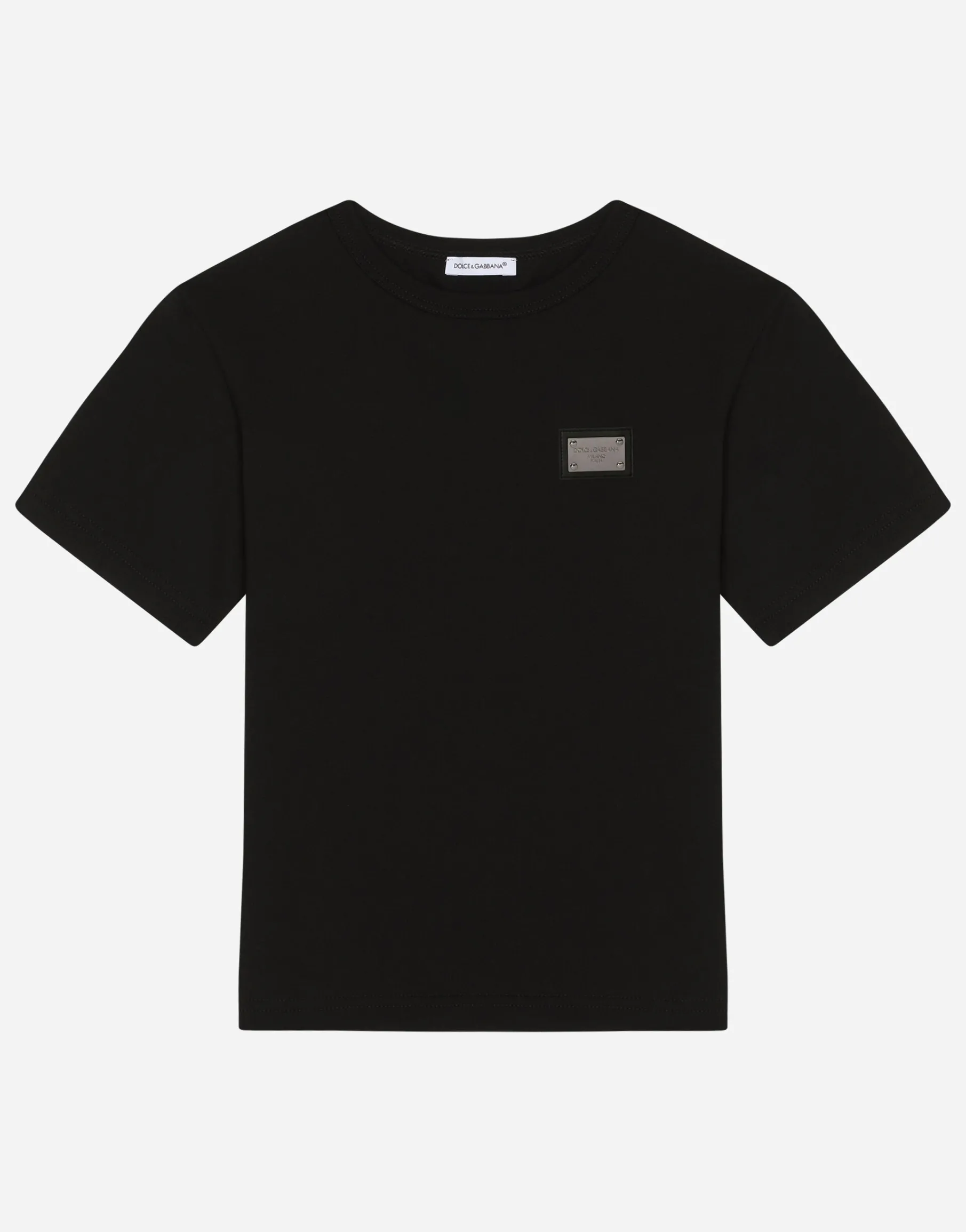 Jersey T-shirt with logo tag