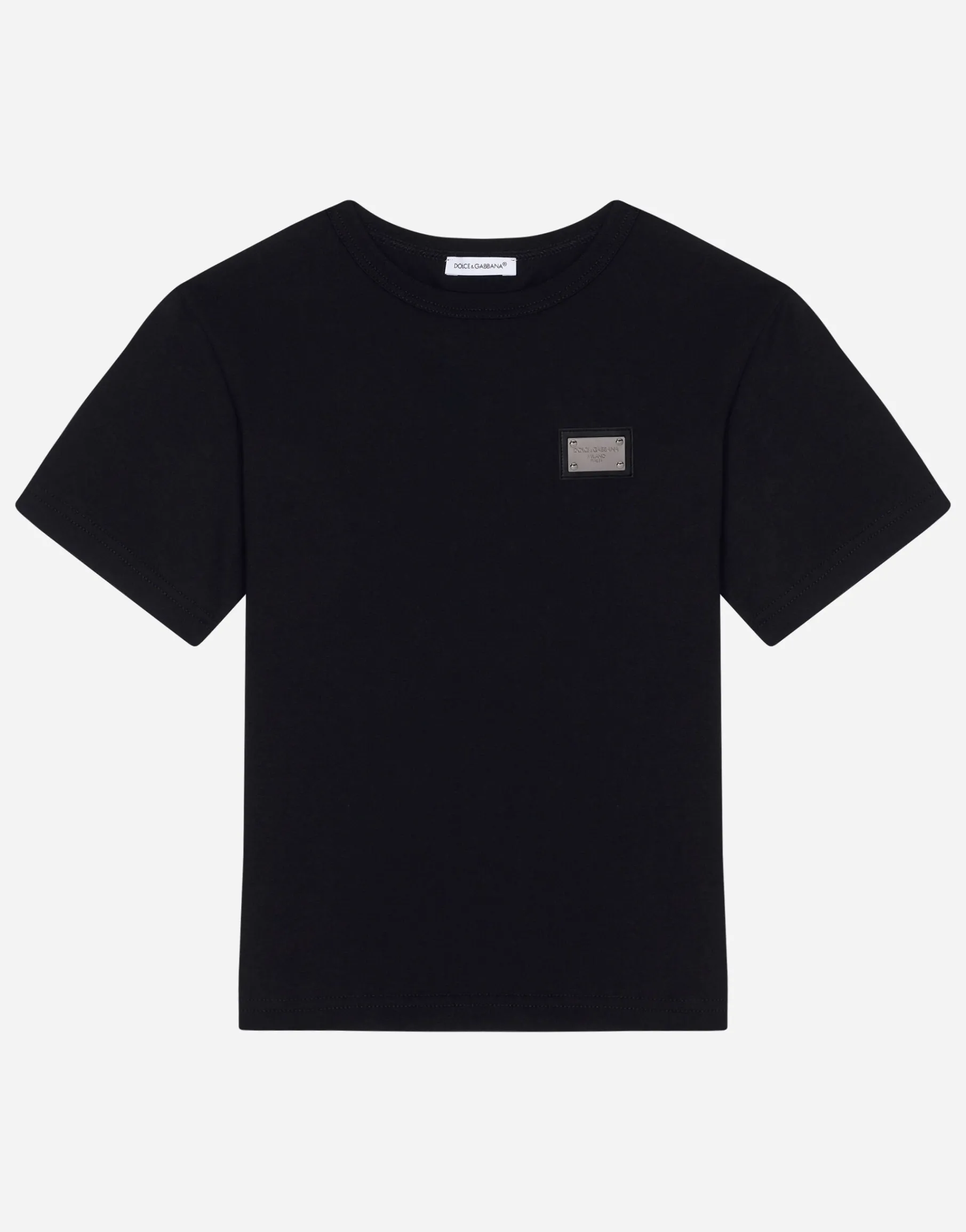 Jersey T-shirt with logo tag