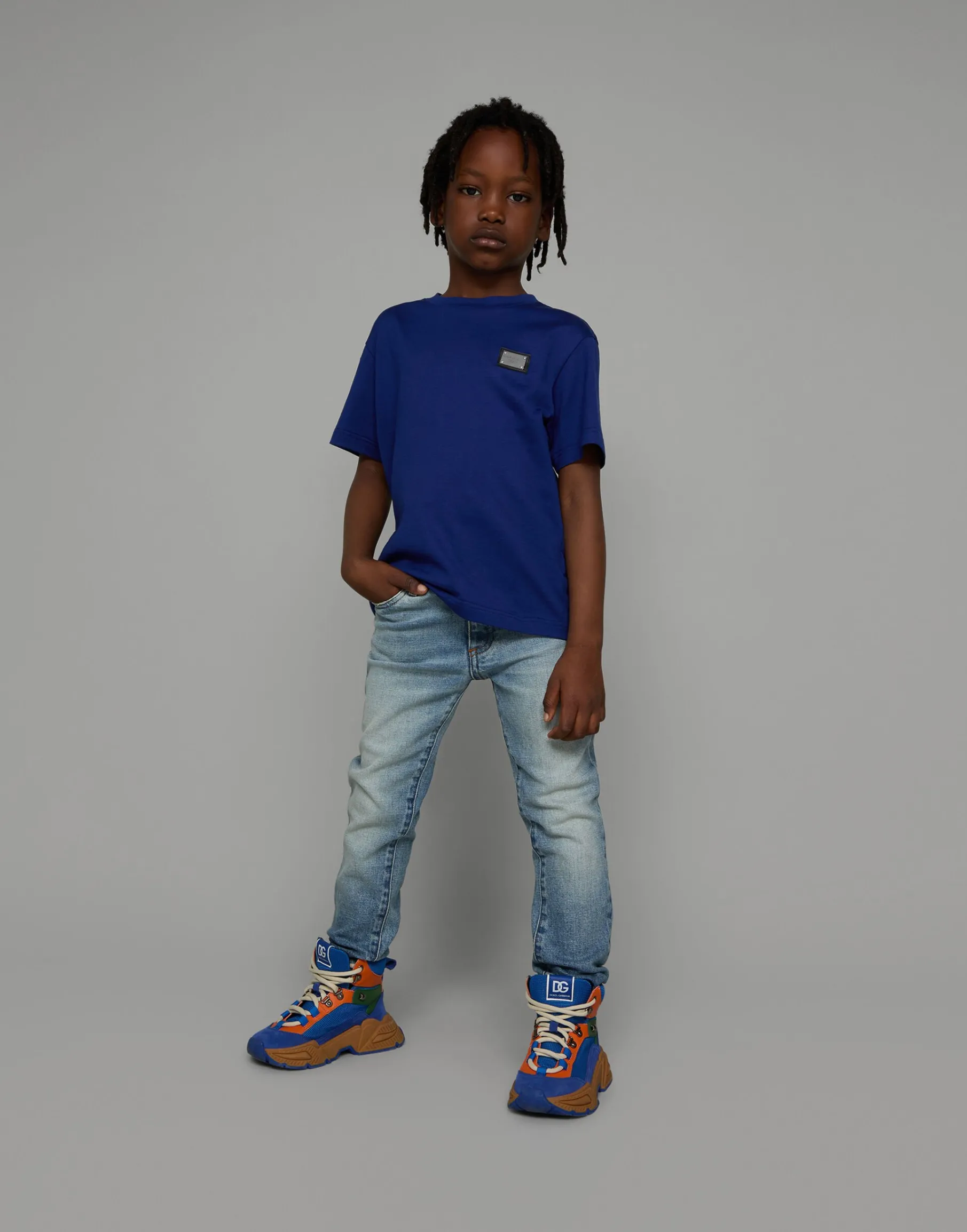 Jersey T-shirt with logo tag