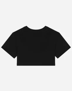 Jersey T-shirt with logo tag