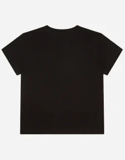 Jersey t-shirt with logo tag