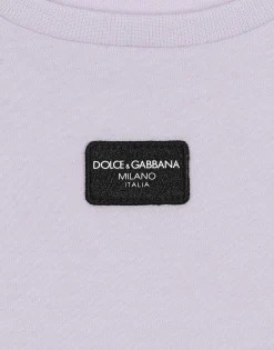 Jersey T-shirt with logo tag