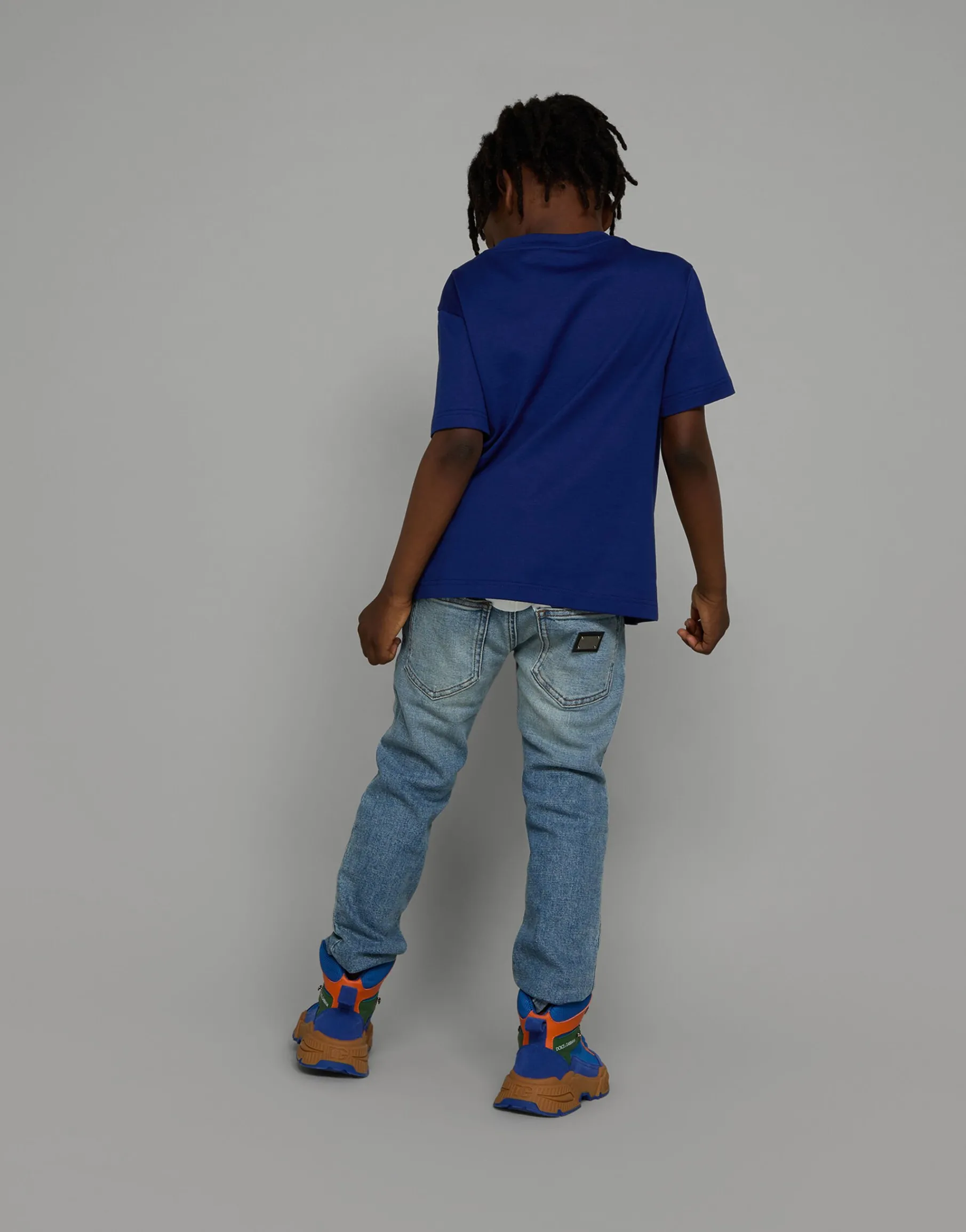 Jersey T-shirt with logo tag