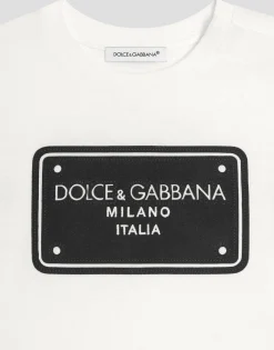 Jersey T-shirt with logo tag