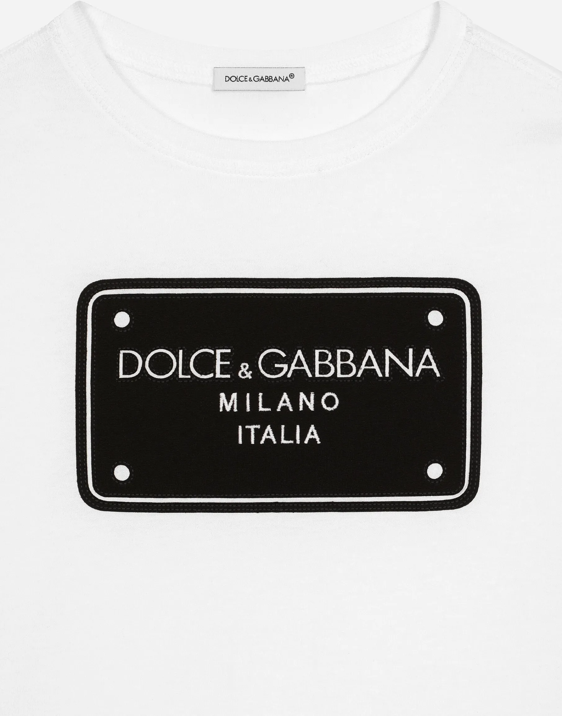 Jersey T-shirt with logo tag