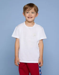Jersey t-shirt with logo tag