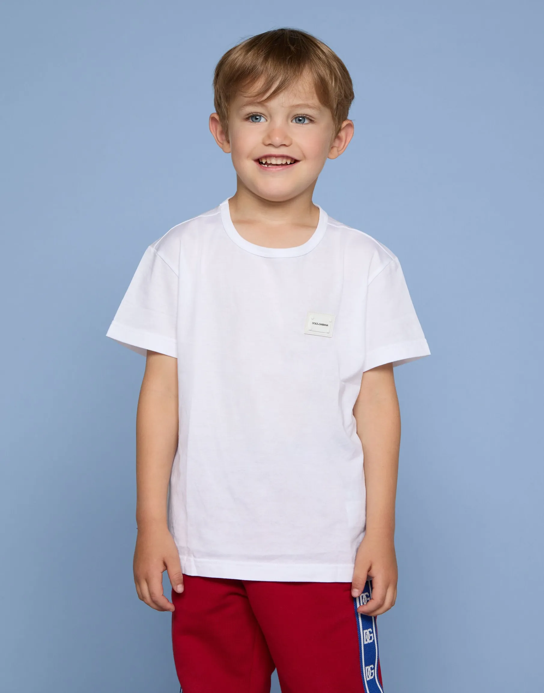 Jersey t-shirt with logo tag