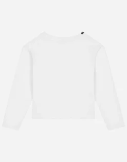 Jersey T-shirt with long sleeves and floral embroidery