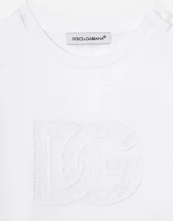 Jersey T-shirt with openwork DG logo