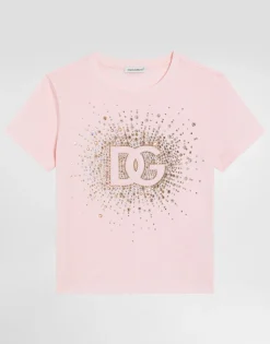 Jersey T-shirt with rhinestone details
