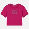 Jersey T-shirt with rhinestone logo