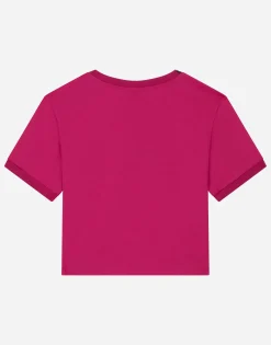 Jersey T-shirt with rhinestone logo