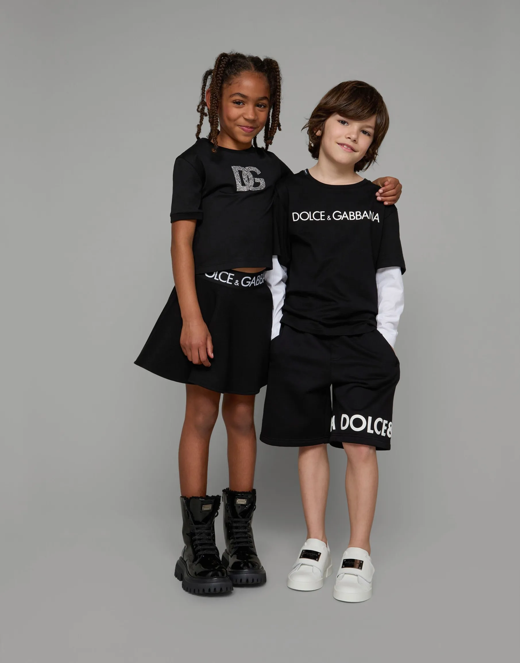 Jersey T-shirt with rhinestone logo