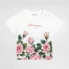Jersey T-shirt with rose print