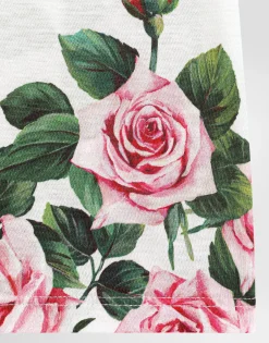 Jersey T-shirt with rose print