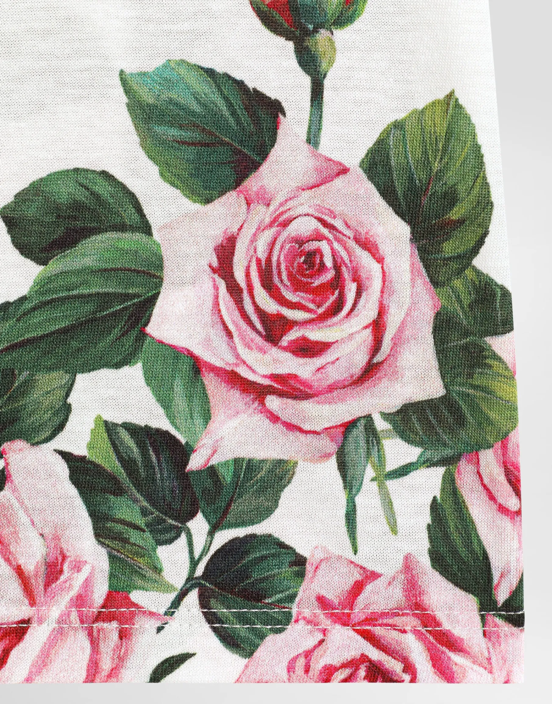 Jersey T-shirt with rose print
