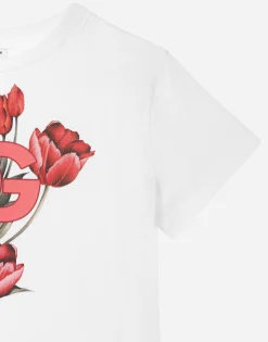 Jersey T-shirt with tulip print