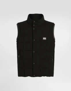 Jersey vest with branded tag