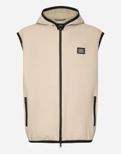 Jersey vest with hood
